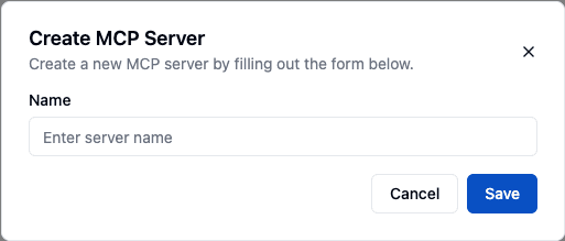 Create MCP Server dialog