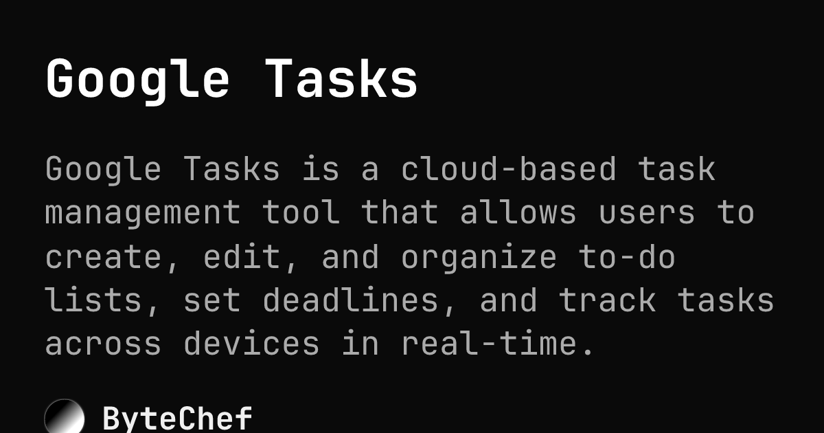 Google Tasks | ByteChef